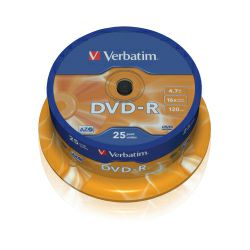 DVD-R Verbatim 4.7GB 16× Matt Silver 25 pack spindle