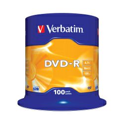 DVD-R Verbatim 4.7GB 16× Matt Silver 100 pack spindle