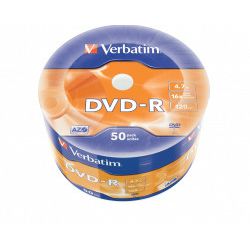 DVD-R Verbatim 4.7GB 16× Matt Silver Wagon Wheel 50 pack 