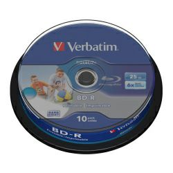 DVD Blu-Ray Verbatim BD-R SL 6× 25GB HTL WIDE PRINTABLE No ID 10 pack spindle (Single Layer)