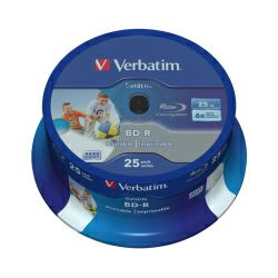 DVD Blu-Ray Verbatim BD-R SL 6× 25GB HTL WIDE PRINTABLE No ID 25 pack spindle (Single Layer)