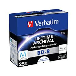 Blu-Ray M-Disc Verbatim BD-R SL 25GB 4× Printable 5 pack JC (Single Layer)