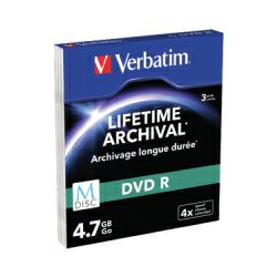 DVD R M-Disc Verbatim 4.7GB 4× Matt Silver 3 pack SC