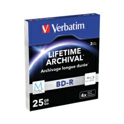 Blu-Ray M-Disc Verbatim BD-R SL 25GB 4× Matt Silver 3 pack SC (Single Layer)