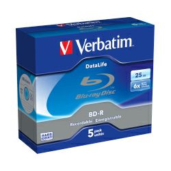 DVD Blu-Ray Verbatim BD-R SL 6× 25GB White Blue Surface Hard Coat 5 pack JC (Single Layer)