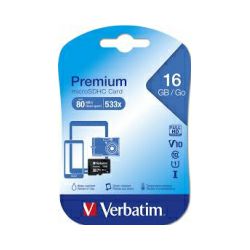 Verbatim memorijska kartica Micro Secure Digital Premium (XC/UHS1) 256GB Class 10 Card + adapter