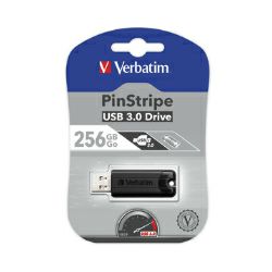 Verbatim USB3.0 StorenGo PinStripe 256GB, crni