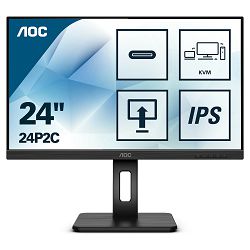 AOC IPS 23,8" 24P2C, HDMI, DVI, DP, USB3-C, pivot