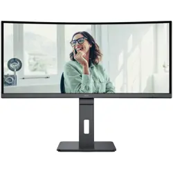 AOC Monitor CU34P3CV 34 Curved VA, 3440x1440, 100Hz, 4ms, 300 cd/m2, 3000:1, 1xHDMI, 1xDP, USB-C 65W, USB hub, KVM, LAN RJ45, Speakers, Ergonomic, 3y
