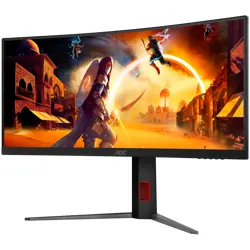 AOC Monitor Gaming CU34G4Z 34" Curved Fast VA, WQHD 3440x1440, 240Hz, 1500R, 1ms, DisplayHDR 400, Adaptive Sync, 2x HDMI 2.1, 1x DP 1.4, USB hub, Ergonomic