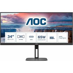 AOC U34V5C, 34", HDMI, DP, USB-C, HAS, 100HZ