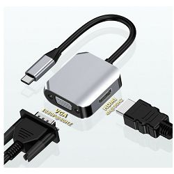 Asonic USB Tip C na VGA/HDMI adapter