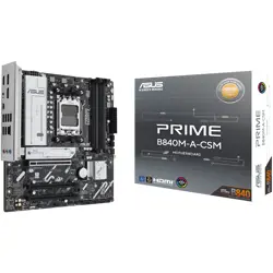 ASUS PRIME B840M-A-CSM AM5 mATX MB - AMD B840 4xDIMM DDR5 3xM.2 4xSATA PCIe 4.0 2.5Gb Ethernet 2xDisplayPort 1xHDMI with Aura Sync