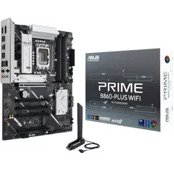 ASUS PRIME B860-PLUS WIFI LGA1851 ATX MB - Intel B860 4xDIMM DDR5 2xM.2 4xSATA PCIe 5.0 2.5Gb Ethernet WiFi 6E + Bluetooth 1xDisplayPort 1xHDMI with Aura Sync