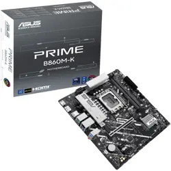 ASUS PRIME B860M-K LGA1851 mATX MB - Intel B860 2xDIMM DDR5 2xM.2 4xSATA PCIe 5.0 2.5Gb Ethernet 1xDisplayPort 1xHDMI with Aura Sync