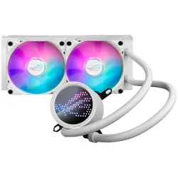 ASUS ROG Ryuo III 240 ARGB White Edition all-in-one liquid CPU cooler with Asetek 8th gen pump solution, Anime Matrix™ LED Display and 2x 120 mm ROG ARGB cooling fans