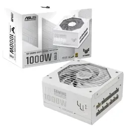 ASUS TUF Gaming 1000W 80 Plus Gold White Edition PSU, ATX 3.0 compatible, Fully modular etched cables, Military-grade Certification, Axial-tech fan design, Dual ball fan bearings, protective PCB coati