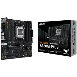 ASUS TUF GAMING A620M-PLUS AM5 mATX gaming MB - AMD A620 4xDIMM DDR5 2xM.2 4xSATA PCIe 4.0 2.5Gb Ethernet 2xDisplayPort 1xHDMI with Aura Sync
