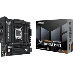 ASUS TUF GAMING B850M-PLUS AM5 mATX gaming MB - AMD B850 4xDIMM DDR5 3xM.2 4xSATA PCIe 5.0 2.5Gb Ethernet 1xDisplayPort 1xHDMI with Aura Sync