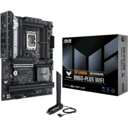 ASUS TUF GAMING B860-PLUS WIFI LGA1851 ATX gaming MB - Intel B860 4xDIMM DDR5 3xM.2 4xSATA PCIe 5.0 2.5Gb Ethernet WiFi 7 + Bluetooth 1xDisplayPort 1xHDMI 1xUSB 20Gbps port (USB Type-C) with Aura Sync