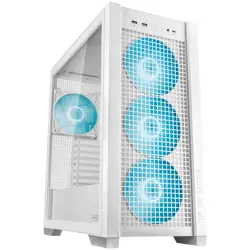 ASUS TUF Gaming GT302 ARGB ATX/EATX Gaming case White, Interchangeable side panels, Detachable top panel, Square-type mesh front panel, Four 140 x 28 mm ARGB fans, Hidden-connector motherboard support