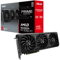 ASUS Video Card AMD Prime Radeon RX 9060 XT OC Edition 8GB GDDR6 (PRIME-RX9060XT-O8G) VGA, PCIe 5.0, 1xHDMI 2.1b, 2xDisplayPort 2.1a
