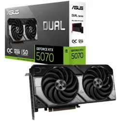 ASUS Video Card NVidia Dual GeForce RTX 5070 OC Edition 12GB GDDR7 (DUAL-RTX5070-O12G), VGA, PCIe 5.0, 1xHDMI 2.1b, 3xDisplayPort 2.1b
