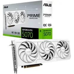 ASUS Video Card NVidia Prime GeForce RTX 5070 White OC Edition 12GB GDDR7 (PRIME-RTX5070-O12G-WHITE) VGA, PCIe 5.0, 1xHDMI 2.1b, 3xDisplayPort 2.1b