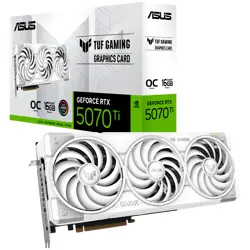 ASUS Video Card NVidia TUF Gaming GeForce RTX 5070 Ti White OC Edition 16GB GDDR7 (TUF-RTX5070TI-O16G-WHITE-GAMING) VGA, PCIe 5.0, 2xHDMI 2.1b, 3xDisplayPort 2.1b