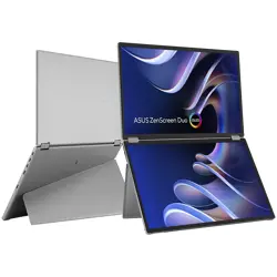 ASUS ZenScreen Duo OLED MQ149CD Foldable Portable monitor - Dual 14", FHD (1920 x 1200), 16:10, OLED panels, DisplayHDR 400, 100% DCI-P3, dE < 2, Dual USB Type-C, mini-HDMI, kickstand and standard tri