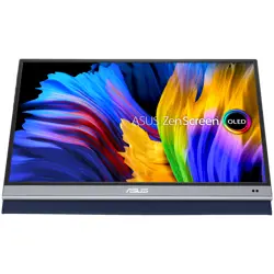 ASUS ZenScreen OLED MQ16AH portable monitor - 16" (15.6" viewable), FHD (1920 x 1080), OLED, 100% DCI-P3, 1 ms Response Time, dE < 2, HDR-10, USB Type-C, Mini HDMI, Proximity Sensor, Smart Case, Flick