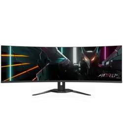 GIGABYTE AORUS CO49DQ 49 OLED DQHD ukrivljen monitor, 5120 x 1440, 0.03ms, 144Hz, zvočniki
