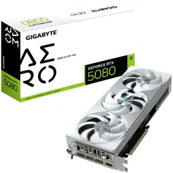 GIGABYTE Video Card NVIDIA GeForce RTX 5080 AERO OC SFF 16G (16GB GDDR7/256bit, PCI-E 5.0, Recommended PSU 850W, 16Pin Power connector, 3x DP, 1x HDMI) White/Silver