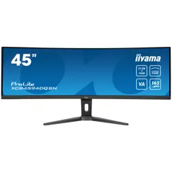 IIYAMA Monitor LED XCB4594DQSN-B1 45’’ Dual QHD VA panel with KVM switch, USB-C 90W dock and RJ45 5120 x 1440 @165Hz 	32:9 450 cd/m² 3000:1 0.8ms height, tilt HDMI DP USB-C RJ45 Hub