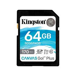 Kingston Canvas Go! Plus SD, R170MB/W70MB, 64GB