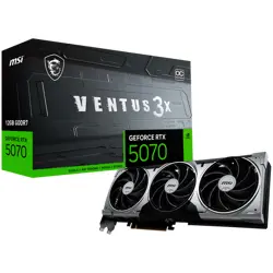 MSI GeForce RTX 5070 12G Ventus 3X OC - 12GB GDDR7 (28Gbps/192-bit), PCIe 5X 16, Boost: 2542 MHz, HDMI 2.1b, DisplayPort 2.1b