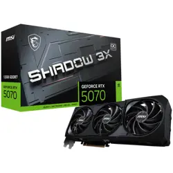 MSI Video Card Nvidia GeForce RTX 5070 12G SHADOW 3X OC (12GB GDDR7/192bit, PCI-E Gen5, 3x DP 2.1, 1x HDMI 2.1, 1x 16-pin Power Connector, Retail)