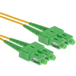 NFO Patch cord, SC APC-SC APC, Singlemode 9 125, G.657A1, Duplex, 1m