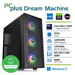PCPLUS Dream Machine Ultra 7 265F 32GB 2TB SSD RTX 5070 12GB Windows 11 Home gaming namizni računalnik