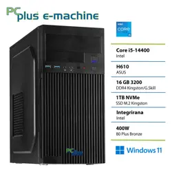 PCPLUS e-machine i5-14400 16GB 1TB Windows 11 Home namizni računalnik