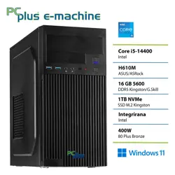 PCPLUS e-machine i5-14400 16GB DDR5 1TB Windows 11 Home namizni računalnik