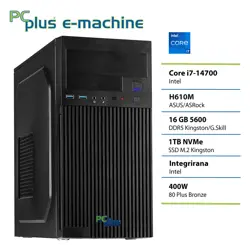 PCPLUS e-machine i7-14700 16GB DDR5 1TB namizni računalnik