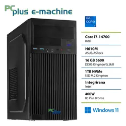 PCPLUS e-machine i7-14700 16GB DDR5 1TB Windows 11 Pro namizni računalnik