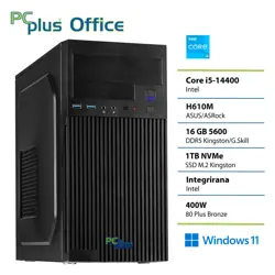 PCPLUS e-office i3-14100 16GB DDR5 1TB Windows 11 Home namizni računalnik