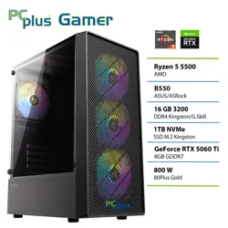 PCPLUS Gamer Ryzen 5 5500 16GB 1TB RTX 5060Ti 8GB gaming namizni računalnik