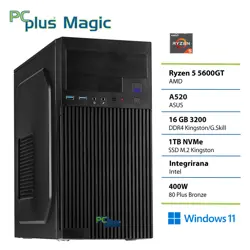 PCPLUS Magic Ryzen 5 5600GT 16GB 1TB Windows 11 Home namizni računalnik