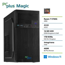 PCPLUS Magic Ryzen 7 5700G 16GB 1TB Windows 11 Home namizni računalnik