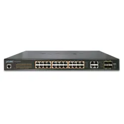 PLANET IPv6/IPv4, 24-Port Managed 802.3at POE+ Gigabit Ethernet Switch + 4-Port Gigabit Combo TP/SFP (220W)