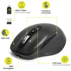 Port miš BUSINESS BT+WL, punjivi, crni