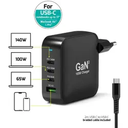 Port zidni punjač 165W type C,GaN2+USB-C kabel 2m